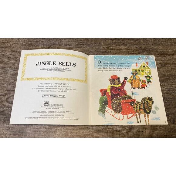 Vintage 1976 Little Golden Books & Cassette Jingle Bells 12 Days of Christmas - Picture 8 of 10